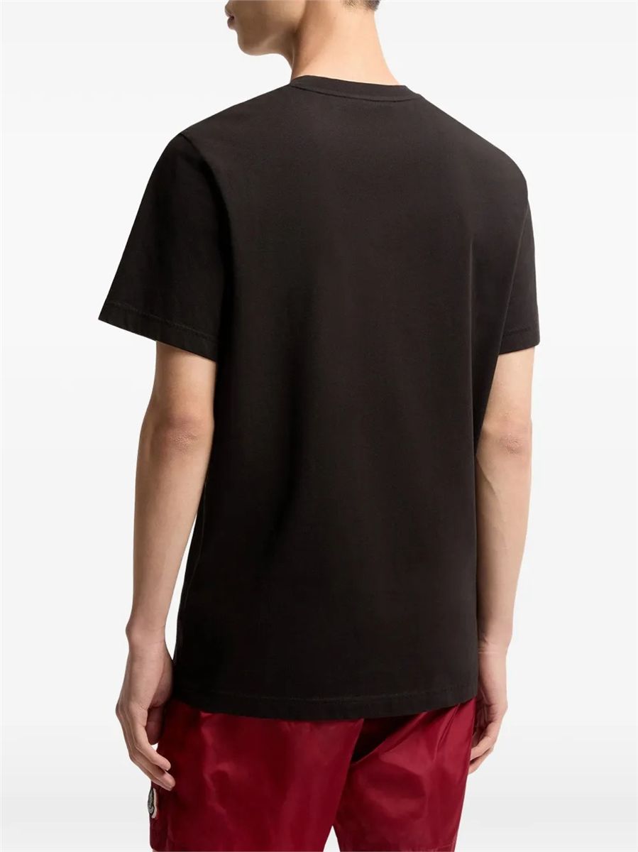 Embroidered tricolor logo cotton t-shirt-MONCLER-Verso