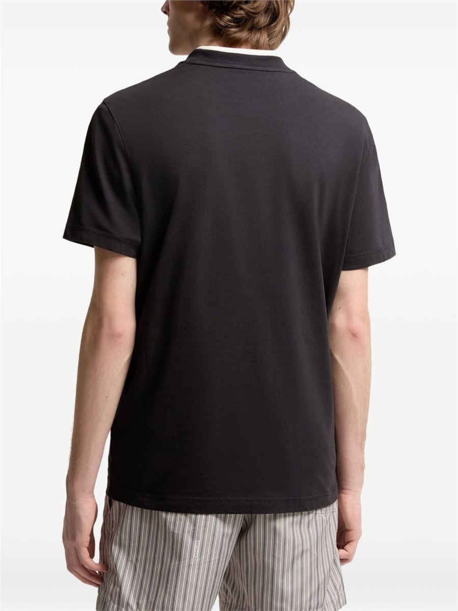 Embroidered tricolor logo cotton t-shirt-MONCLER-Verso