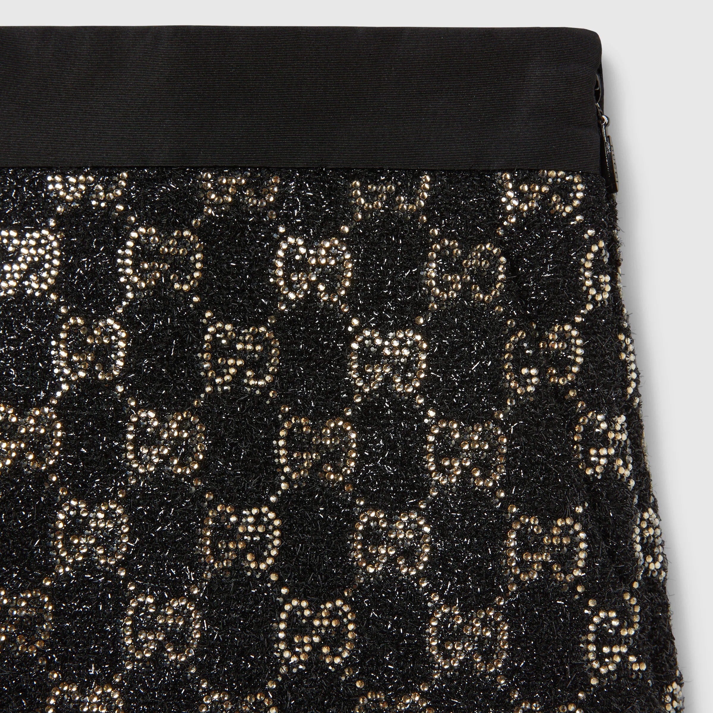 Embroidered wool tweed lamé shorts-GUCCI-Verso