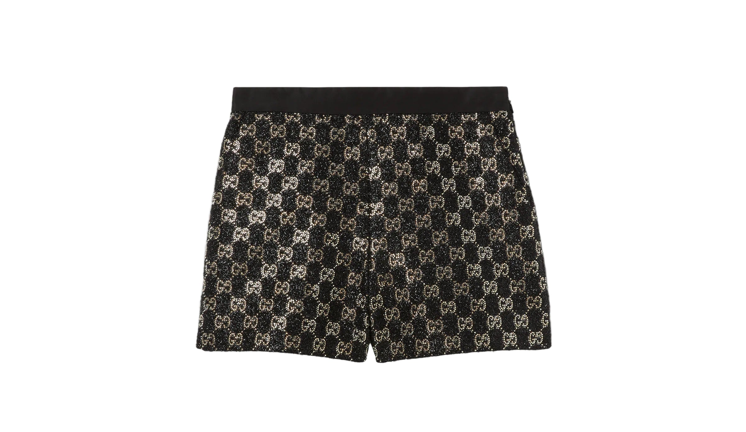 Embroidered wool tweed lamé shorts-GUCCI-Verso