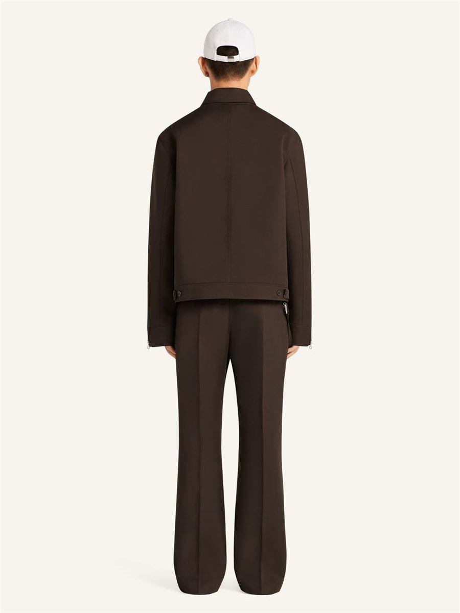 embroidered zipped twill jacket-COURREGES-Verso