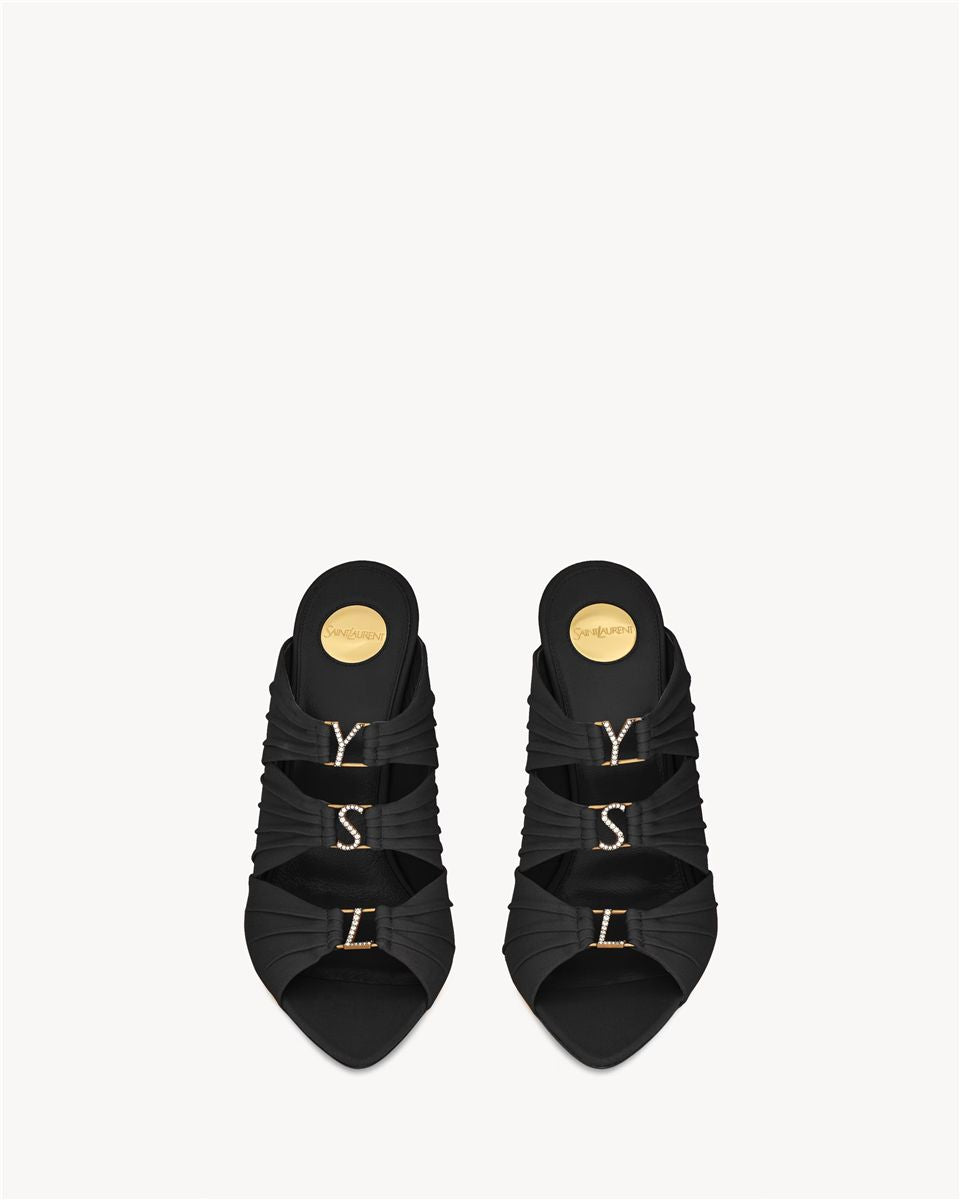 Emilie mules in satin crepe-SAINT LAURENT-Verso