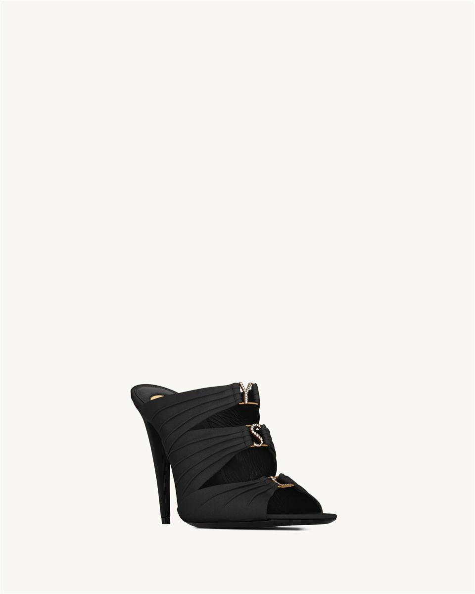 Emilie mules in satin crepe-SAINT LAURENT-Verso