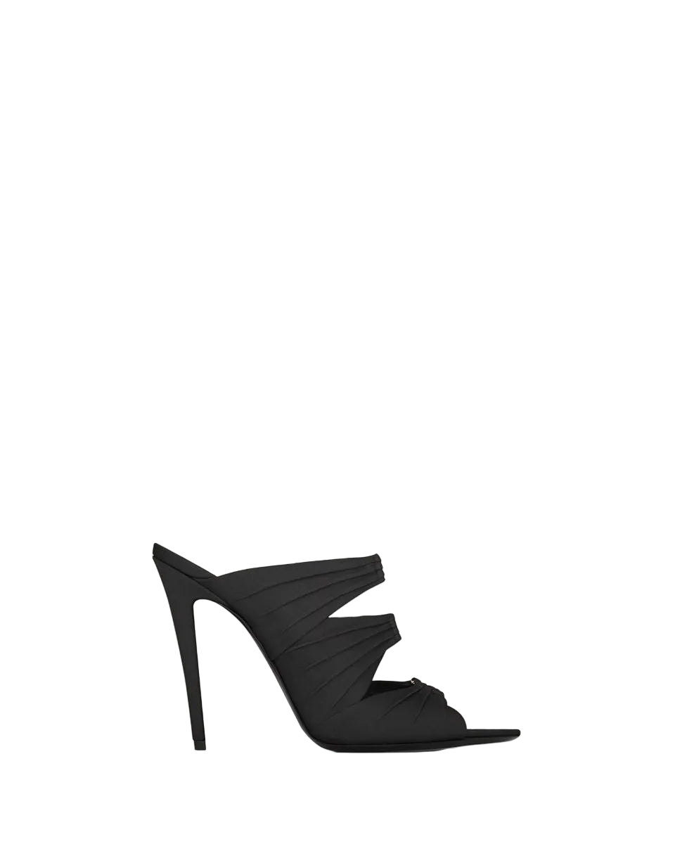 Emilie mules in satin crepe-SAINT LAURENT-Verso