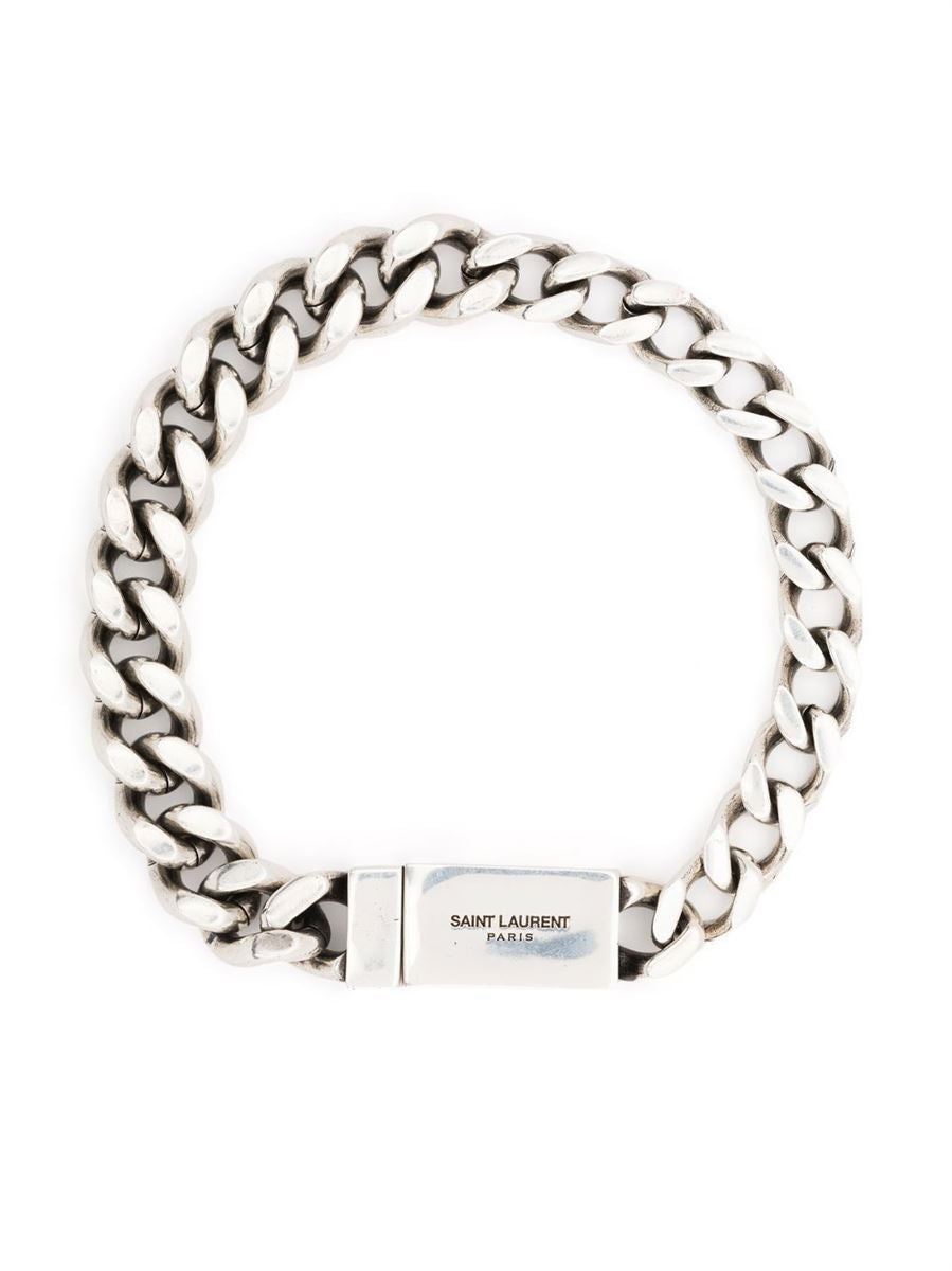 Saint Laurent Engraved-logo chain-link bracelet | Verso