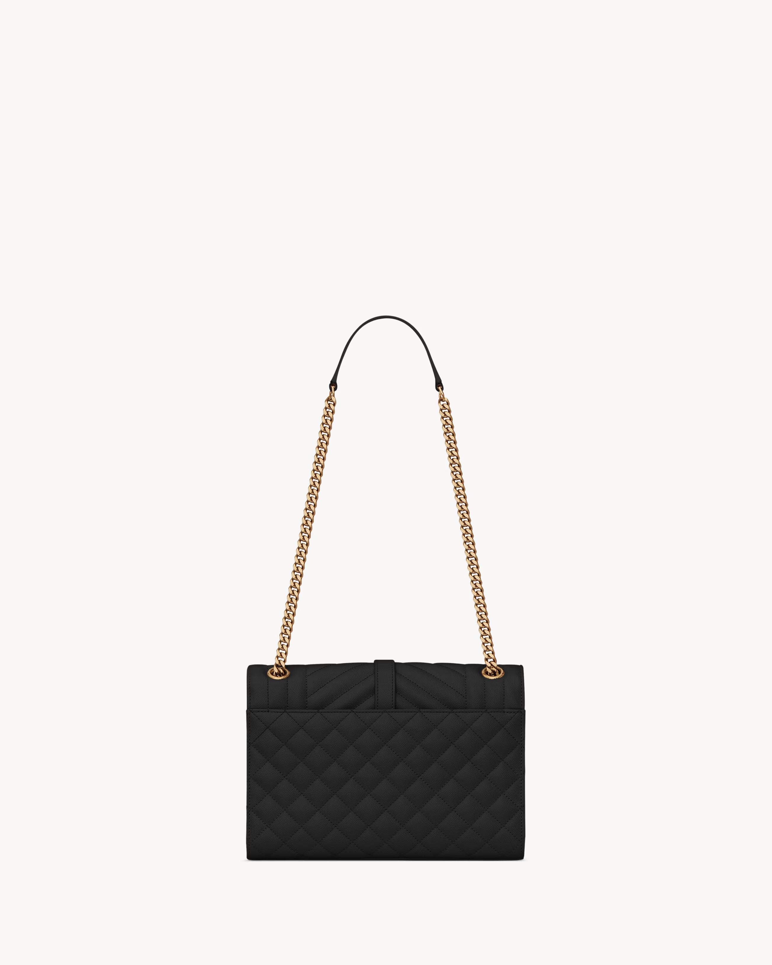 Envelope medium in quilted grain de poudre embossed leather-SAINT LAURENT-Verso