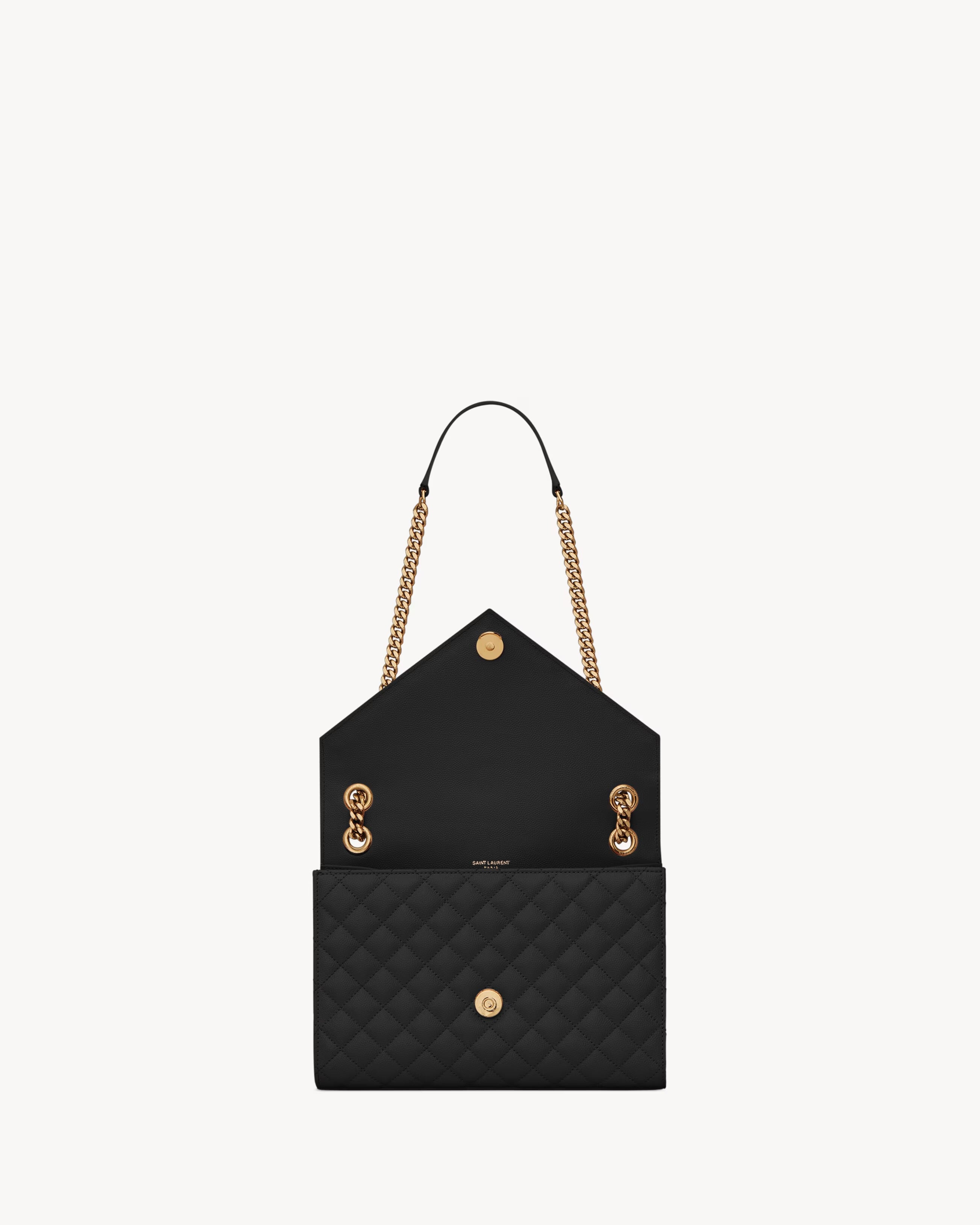 Envelope medium in quilted grain de poudre embossed leather-SAINT LAURENT-Verso