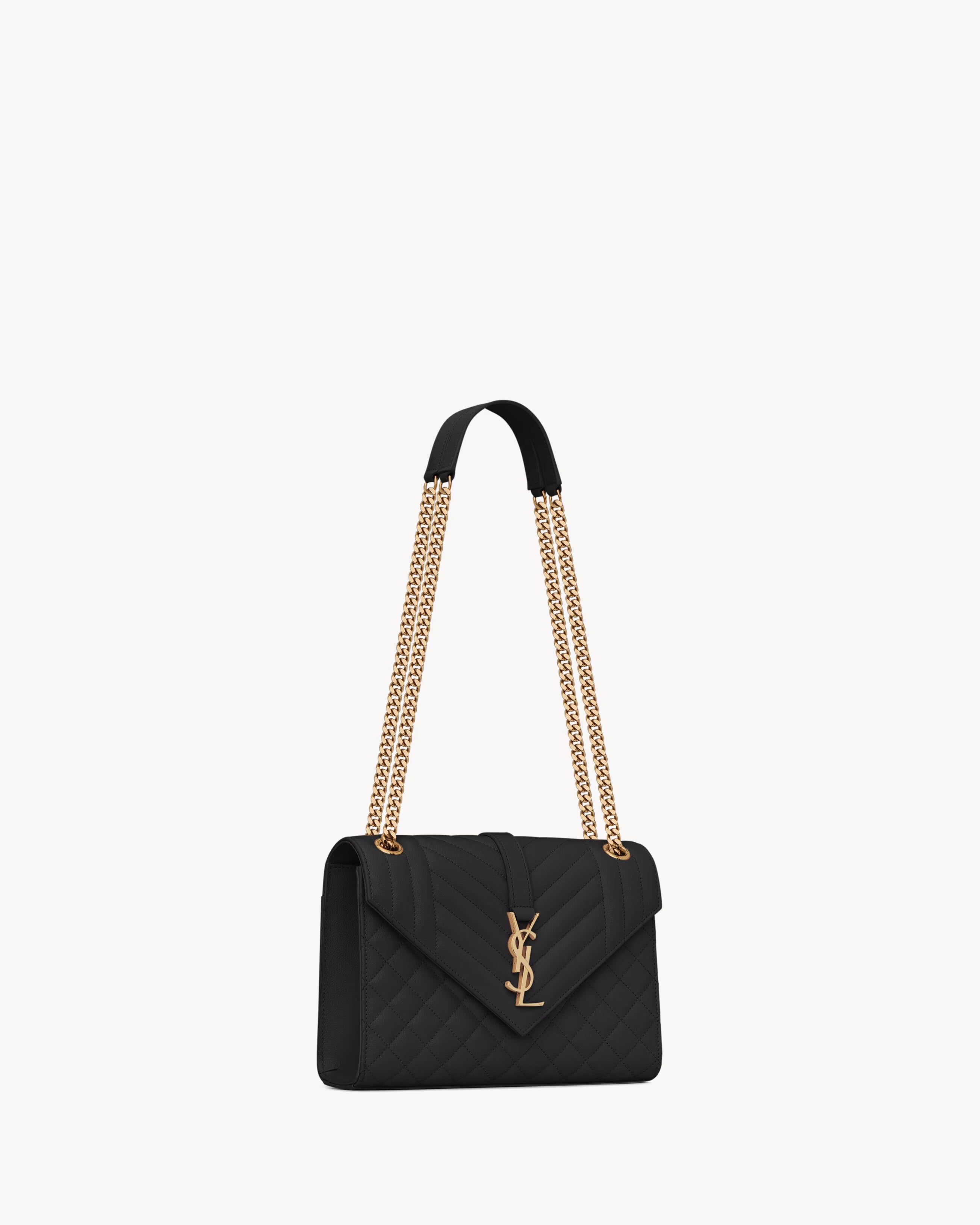Envelope medium in quilted grain de poudre embossed leather-SAINT LAURENT-Verso