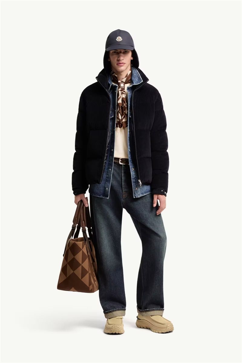 Esparron corduroy short down jacket-MONCLER-Verso