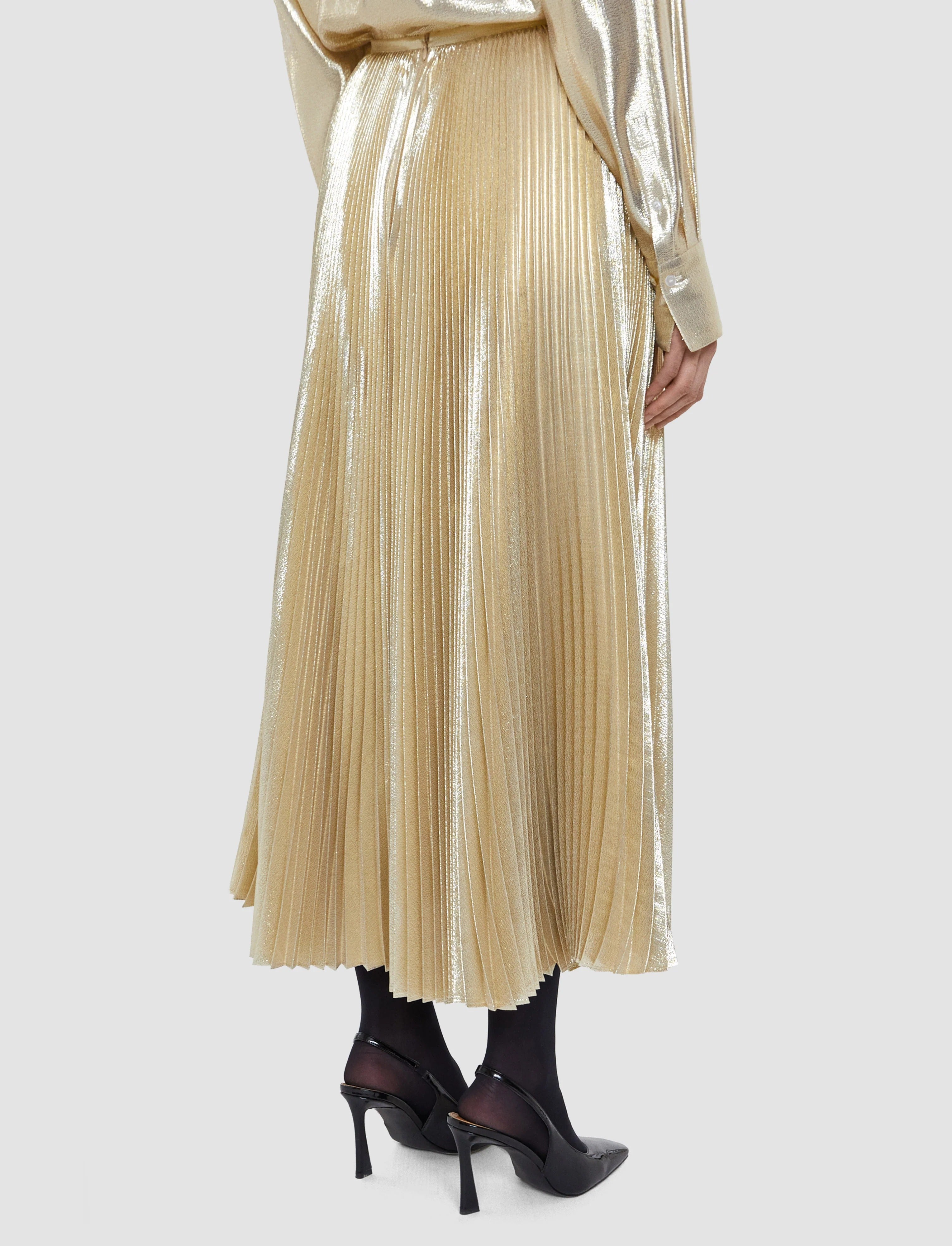 Essai Lamé Pleated Midi Skirt-JOSEPH-Verso