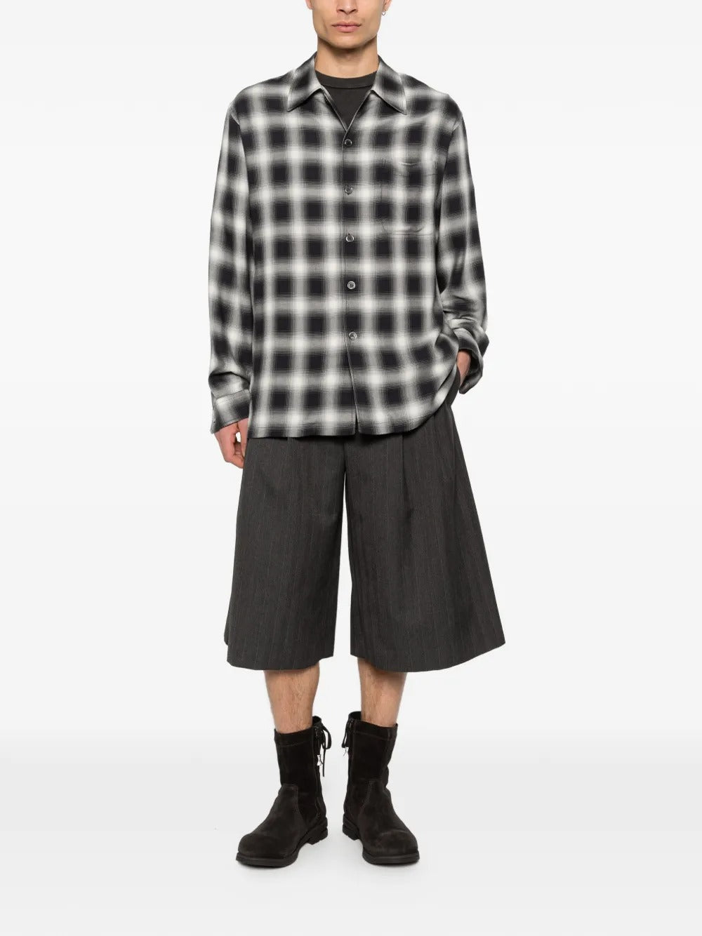 Every Check-Pattern Button-Down Cotton Shirt-OUR LEGACY-Verso