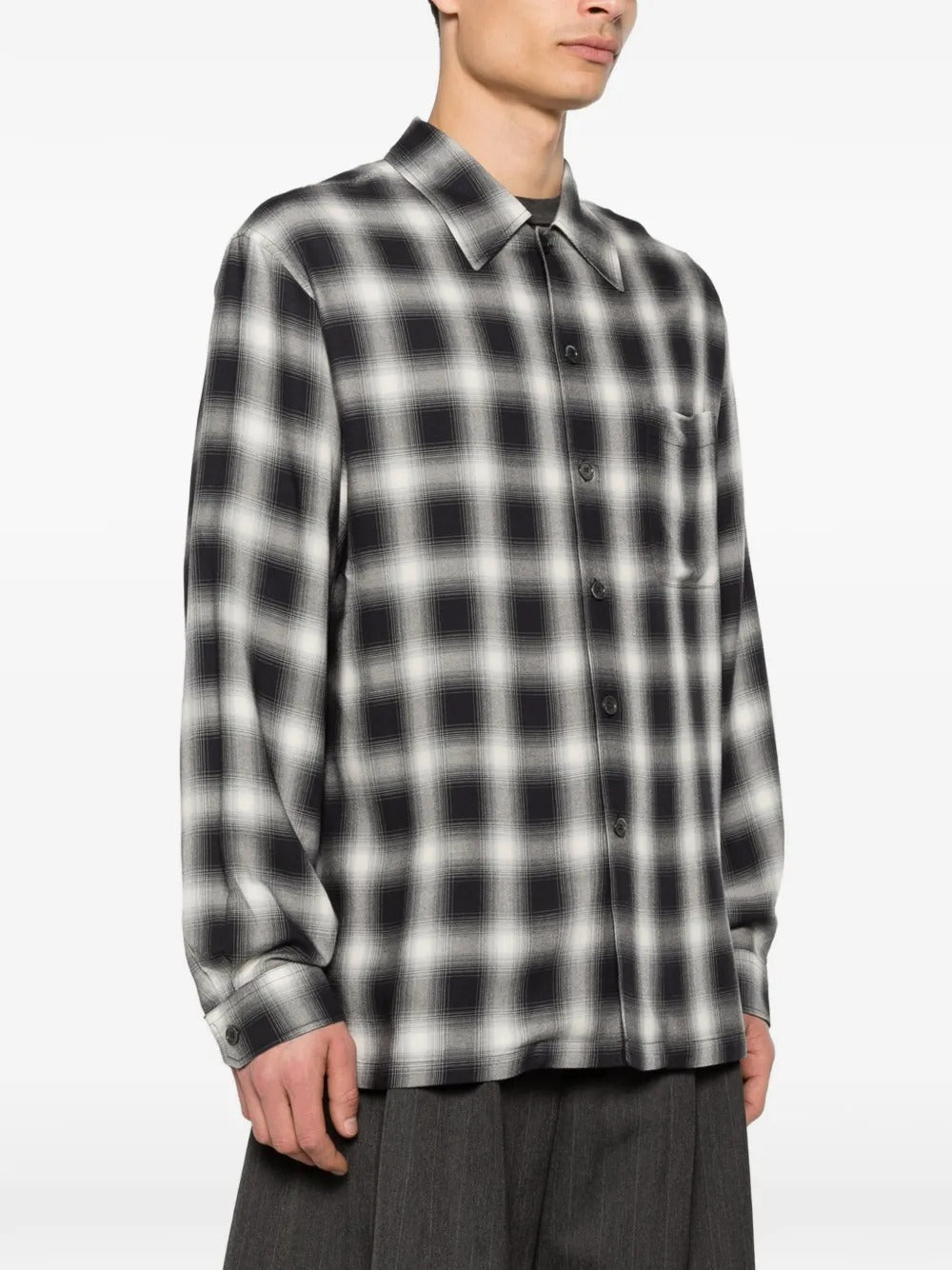 Every Check-Pattern Button-Down Cotton Shirt-OUR LEGACY-Verso