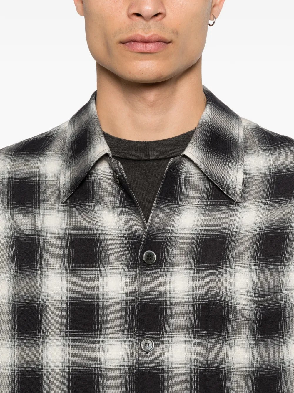 Every Check-Pattern Button-Down Cotton Shirt-OUR LEGACY-Verso