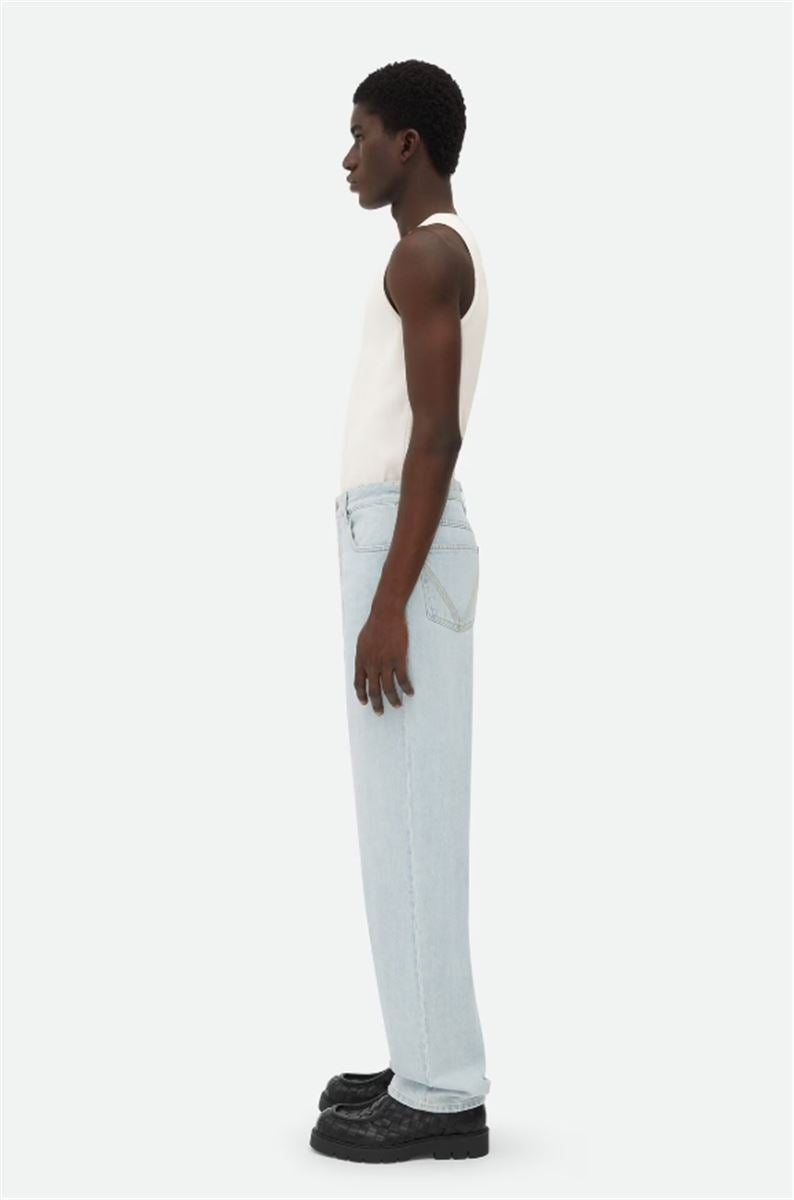 EXTRA BLEACHED WIDE LEG JEANS - BOTTEGA VENETA - Verso