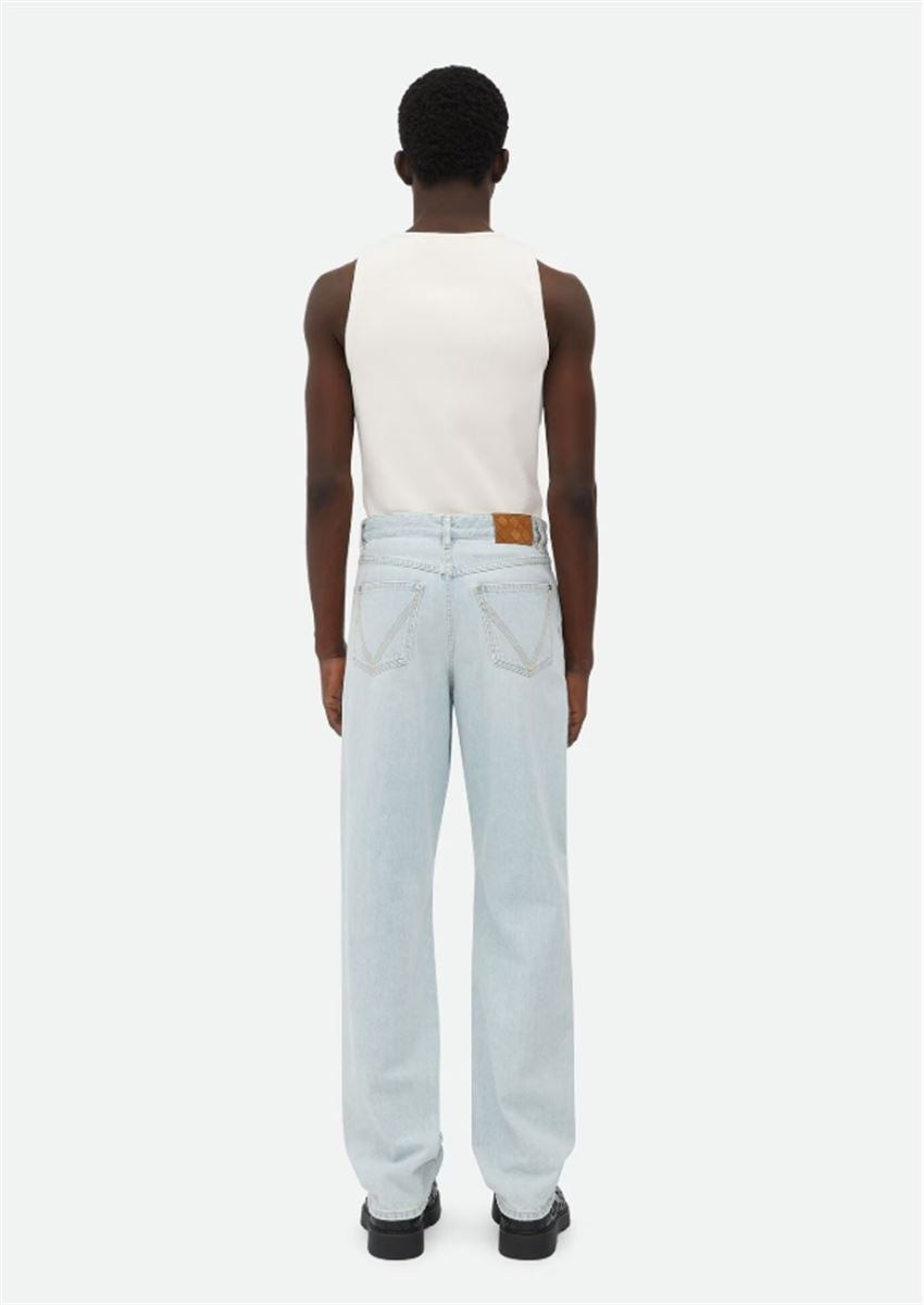 EXTRA BLEACHED WIDE LEG JEANS - BOTTEGA VENETA - Verso