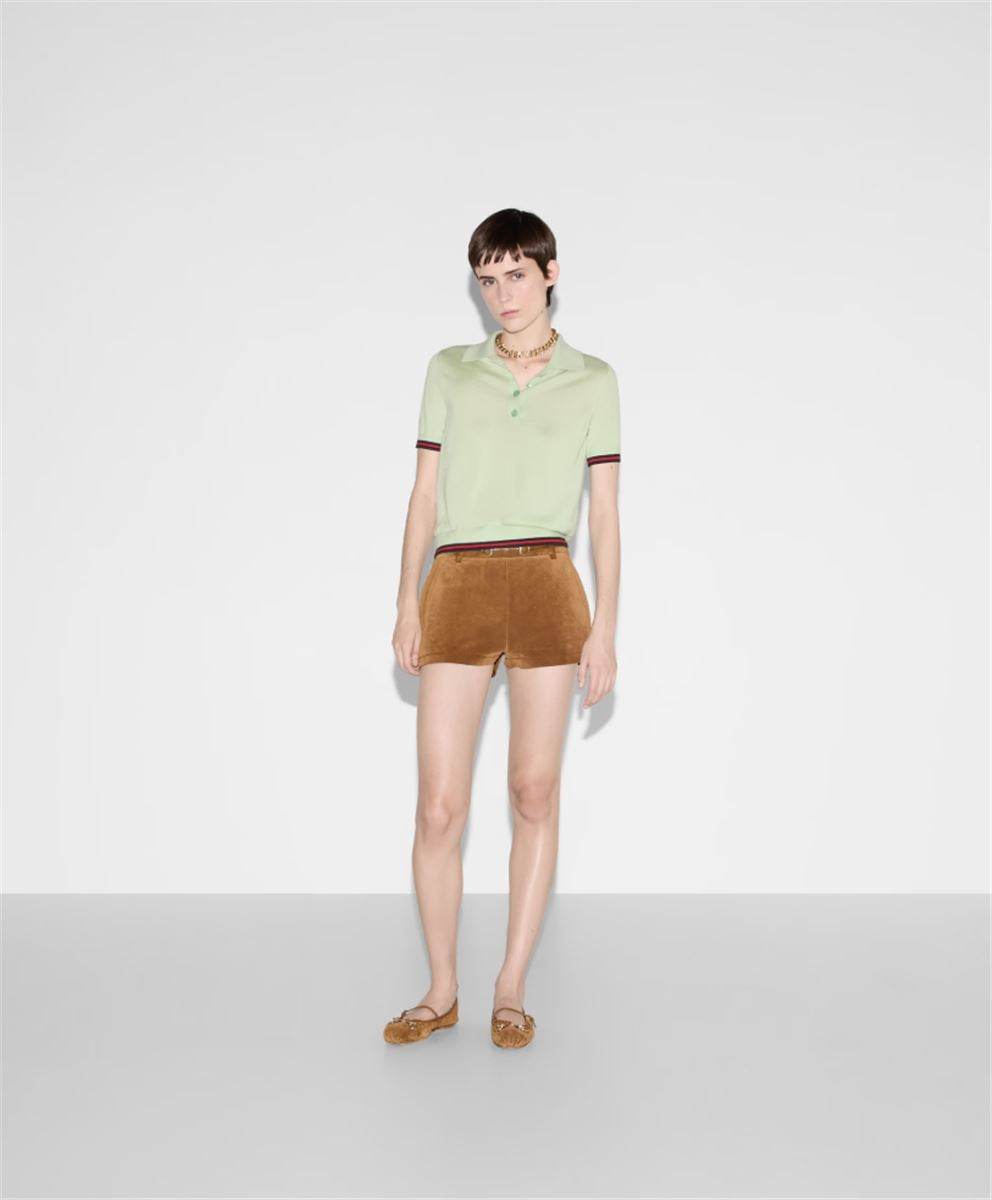 EXTRA FINE CASHMERE SILK POLO TOP - GUCCI - Verso