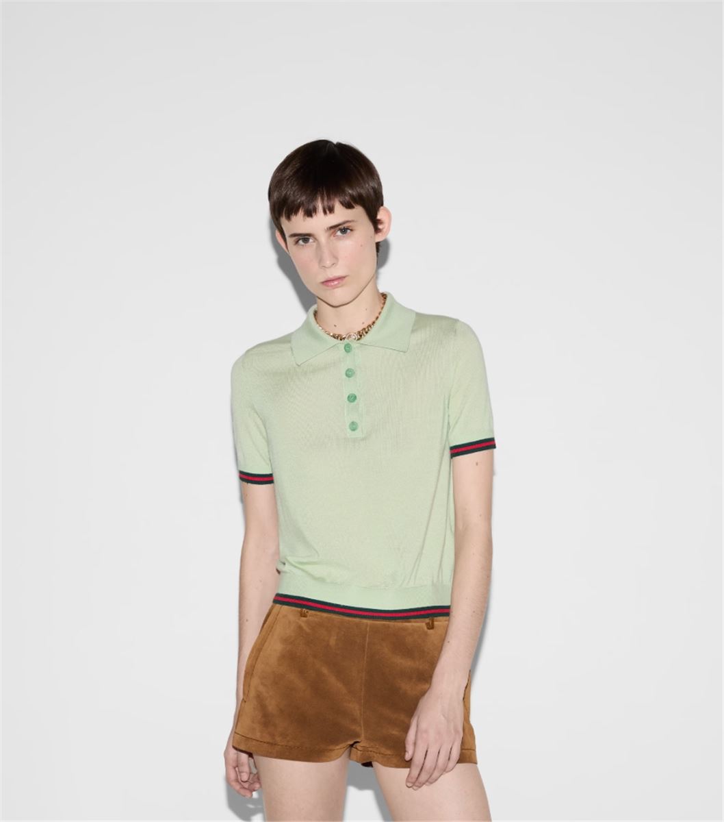 EXTRA FINE CASHMERE SILK POLO TOP - GUCCI - Verso