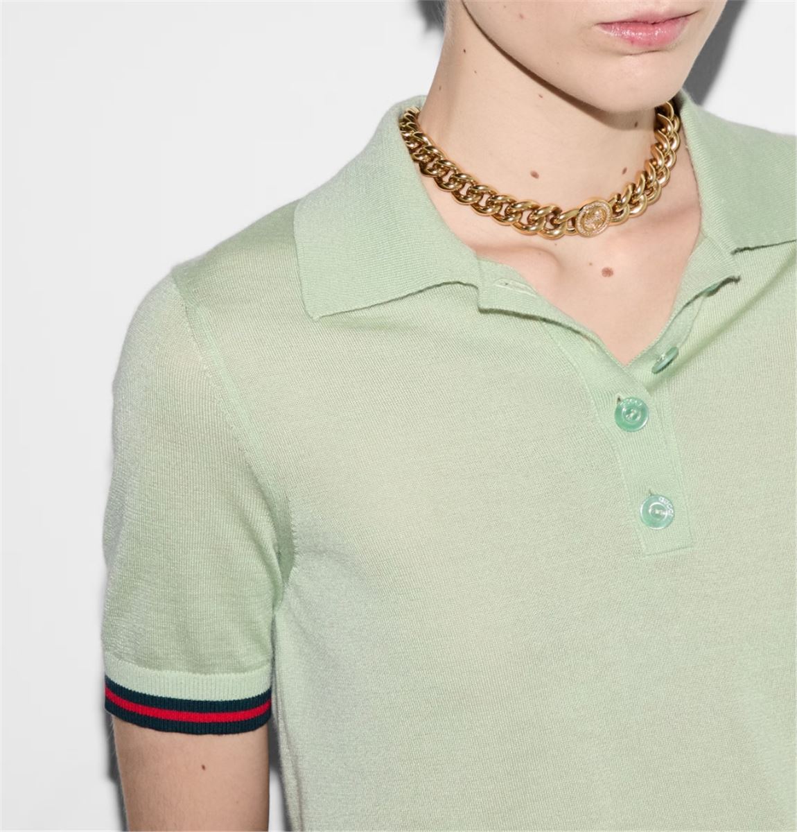 EXTRA FINE CASHMERE SILK POLO TOP - GUCCI - Verso