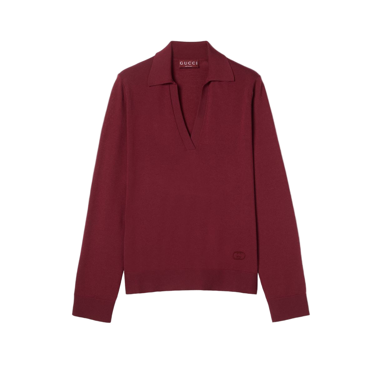 extra fine wool polo top-GUCCI-Verso