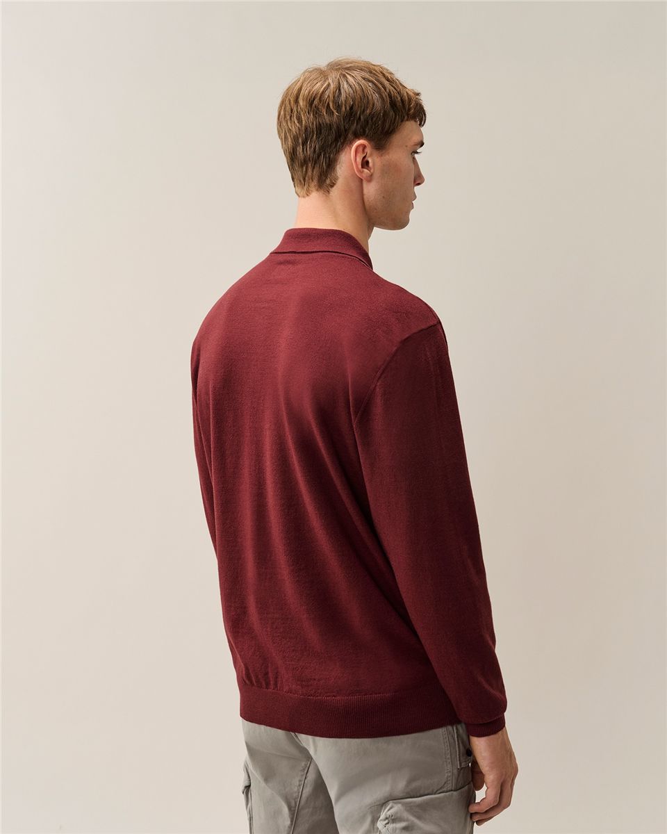 Extrafine merino wool lens polo sweater-C.P. COMPANY-Verso