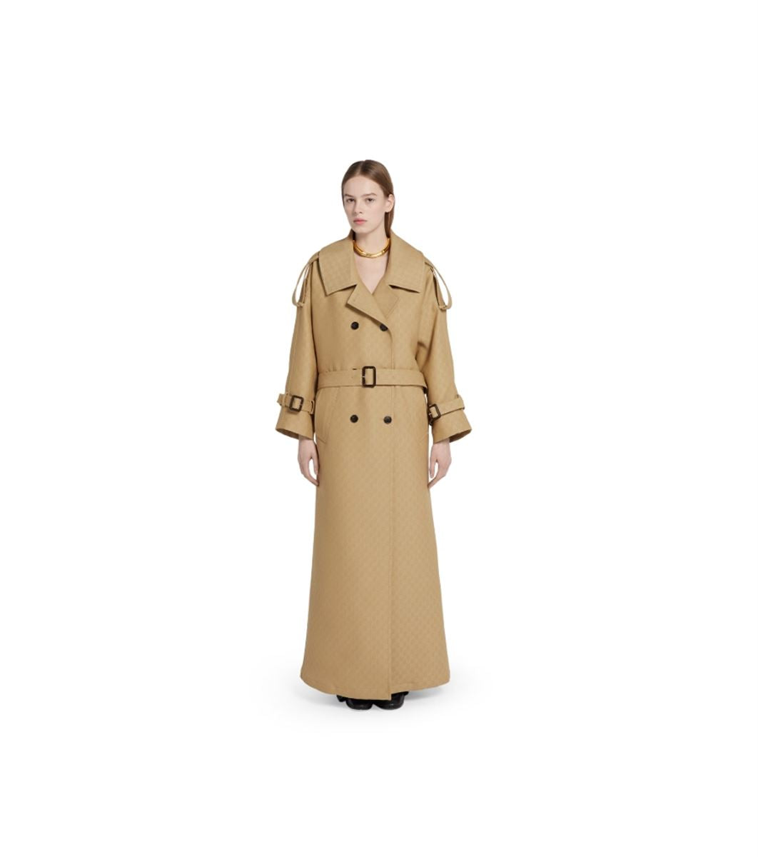 GG CRÊPE SILK WOOL DOUBLE-BREASTED COAT - GUCCI - Verso