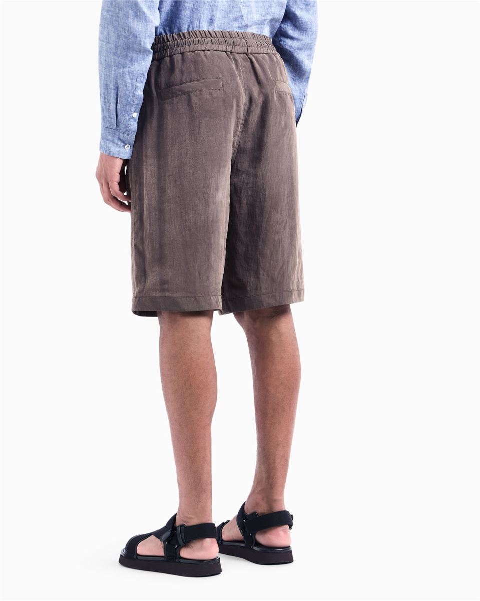 washed lyocell canvas bermuda shorts