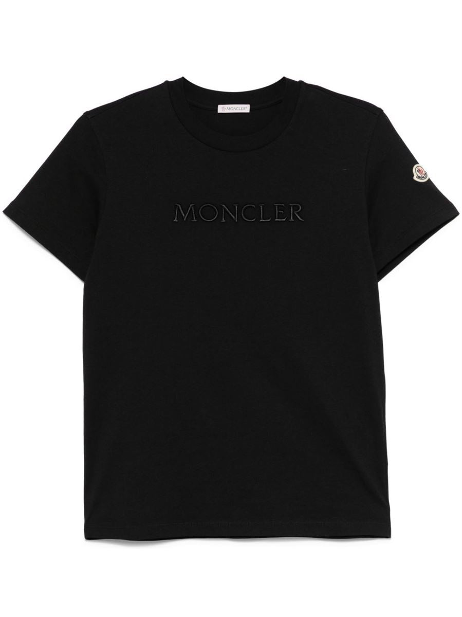 LOGO-EMBROIDERED COTTON T-SHIRT -  MONCLER -  Verso