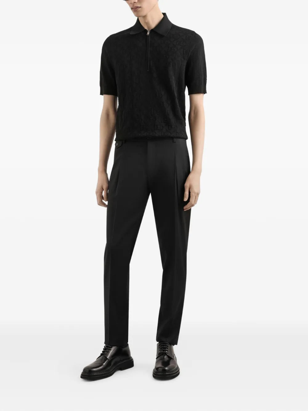 Logo-jacquard polo shirt
