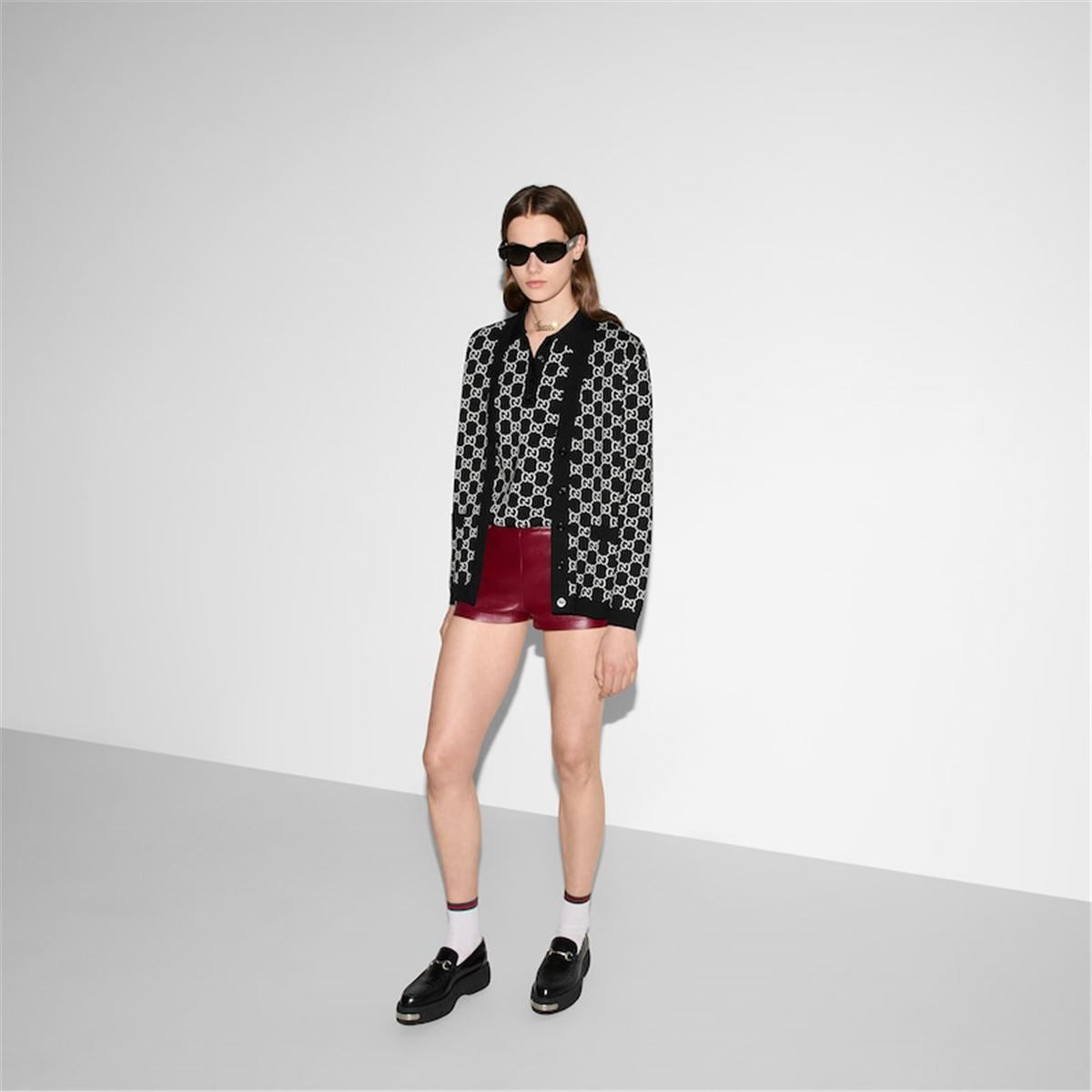 REVERSIBLE GG WOOL JACQUARD CARDIGAN -  GUCCI -  Verso