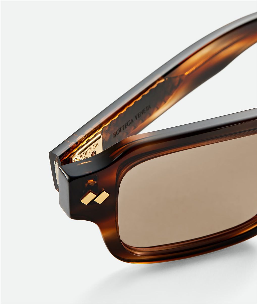 Intrecciato rectangular sunglasses-BOTTEGA VENETA-Verso