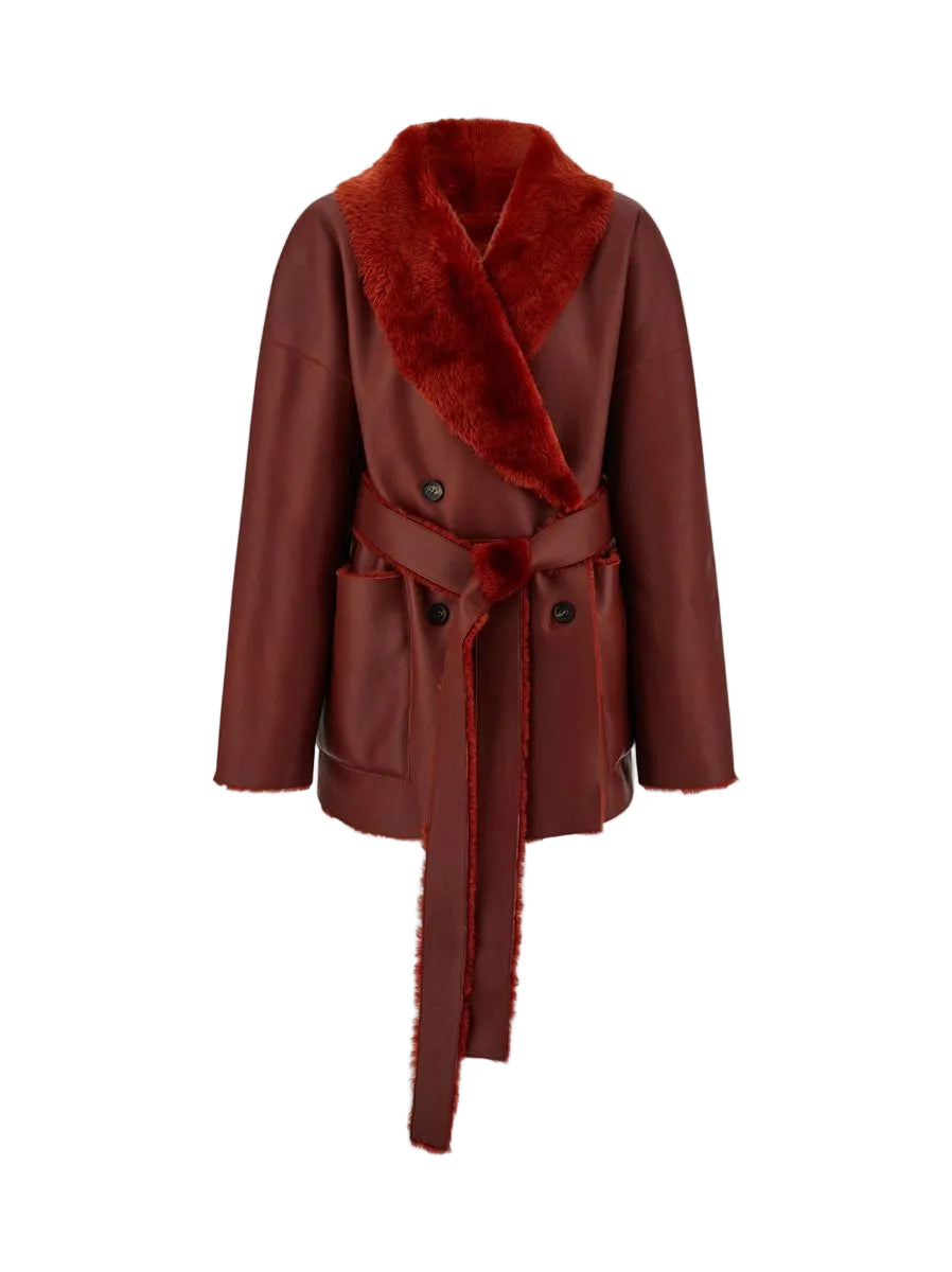 Reversible shearling jacket