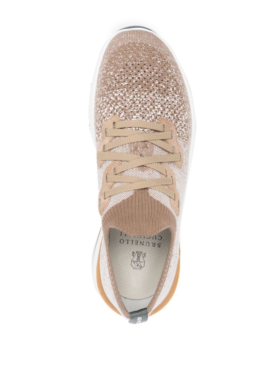 MESH-PANEL LACE-UP SNEAKERS -  BRUNELLO CUCINELLI -  Verso