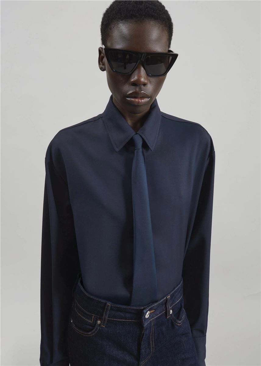 Peri tie neck shirt-THE FRANKIE SHOP-Verso