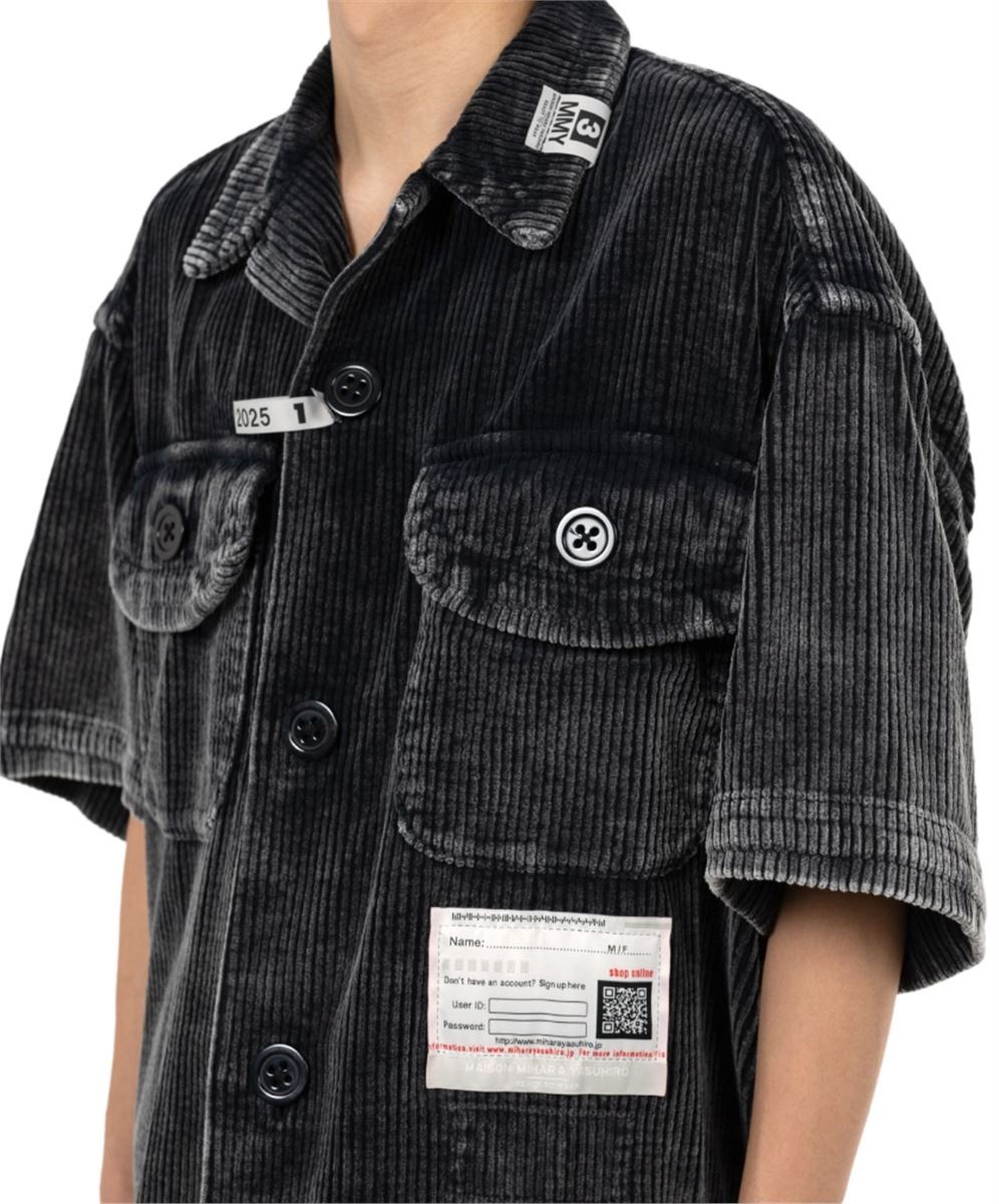AMATEUR SEWN LIKE CORDUROY SHORT-SLEEVE SHIRT - MAISON MIHARA YASUHIRO - Verso