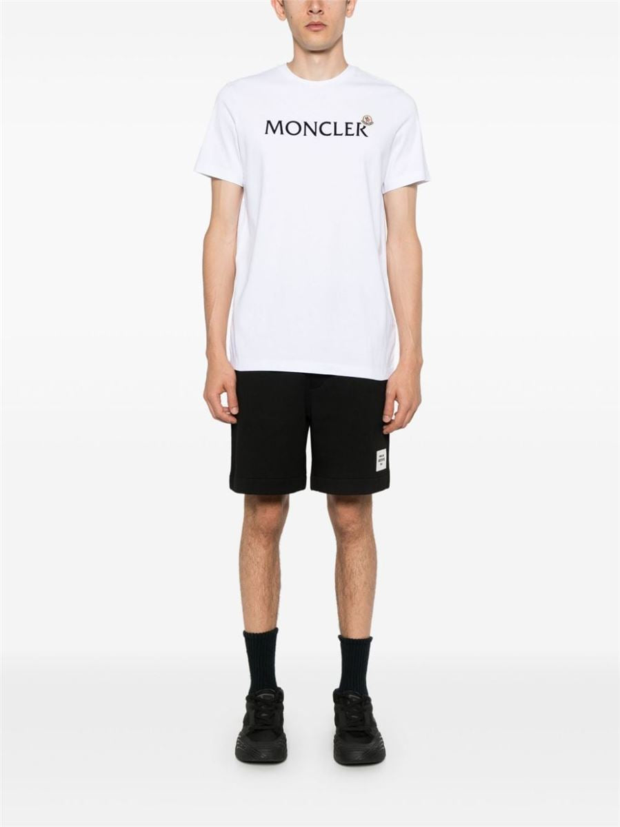 FLOCKED-LOGO COTTON T-SHIRT MONCLER