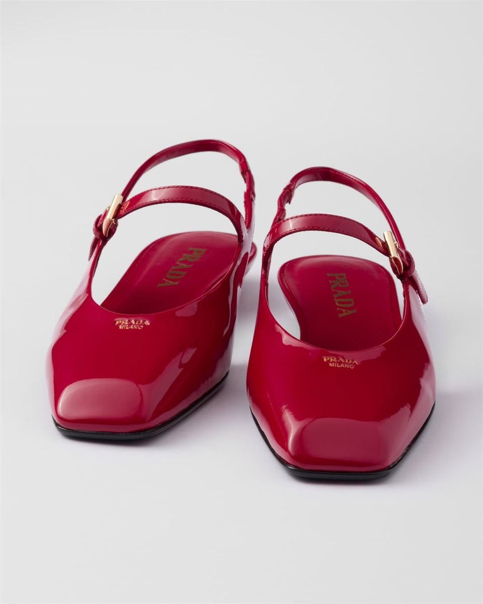 PATENT LEATHER SLINGBACK BALLERINAS -  PRADA -  Verso