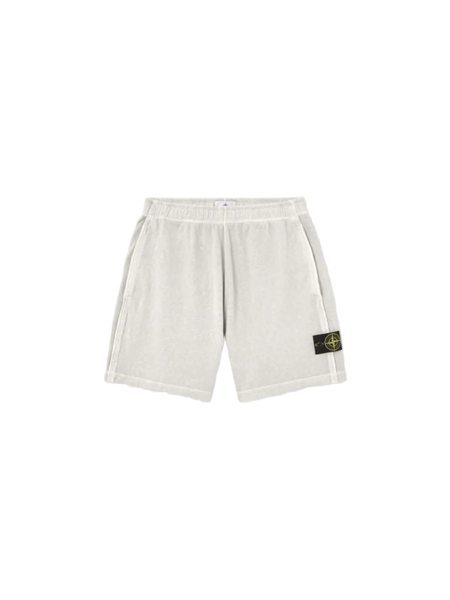 Loose-wide-leg-fit jogger shorts with pockets-STONE ISLAND-305463-S-Verso