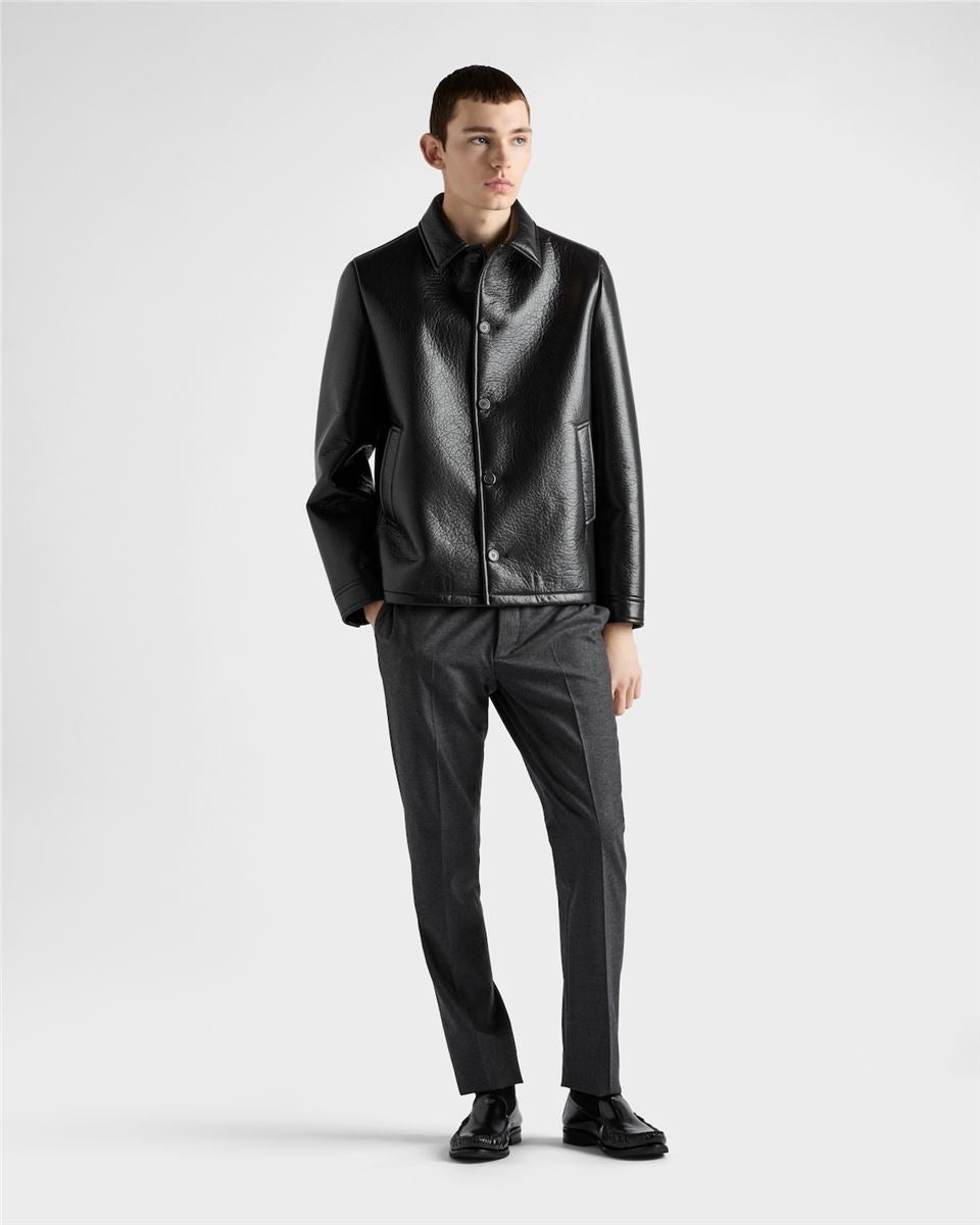 nappa leather caban jacket