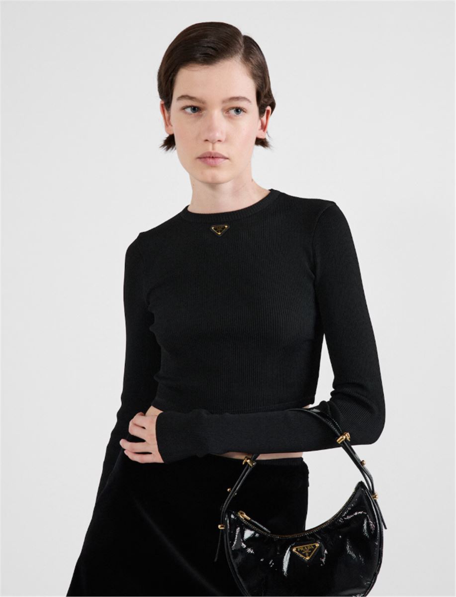 RIBBED KNIT JERSEY TOP -  PRADA -  Verso