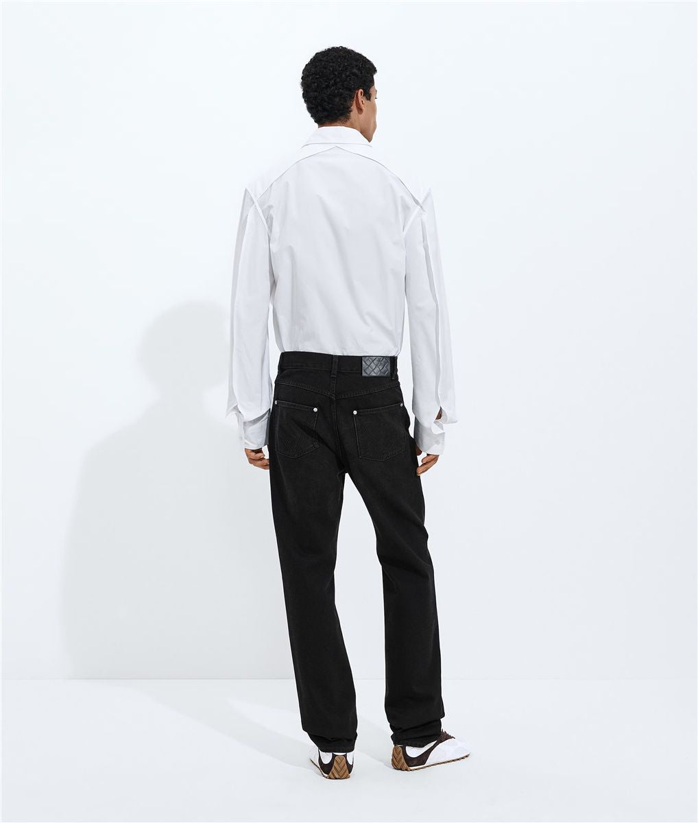 Faded black straight leg jeans-BOTTEGA VENETA-Verso