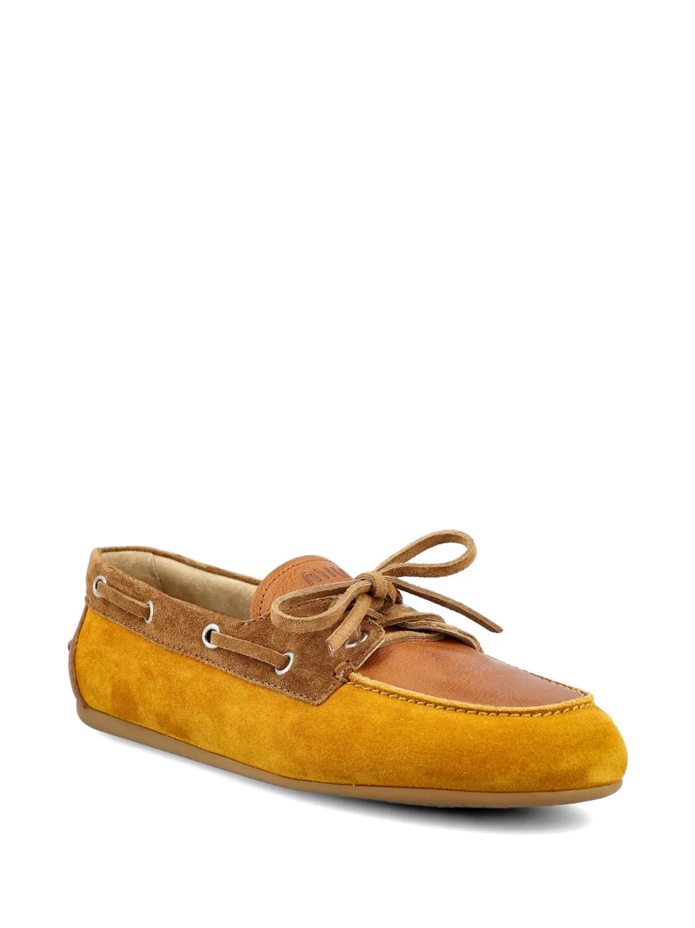 Faded bow leather loafers-MIU MIU-Verso