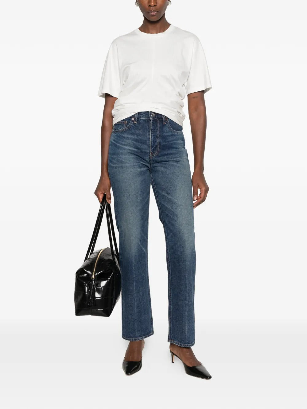 Faded-Effect Straight-Leg Jeans-TOTEME-Verso