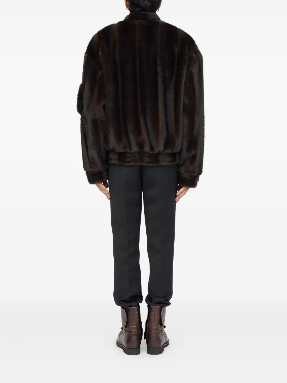 Faux-fur zip-front bomber jacket-MM6-Verso