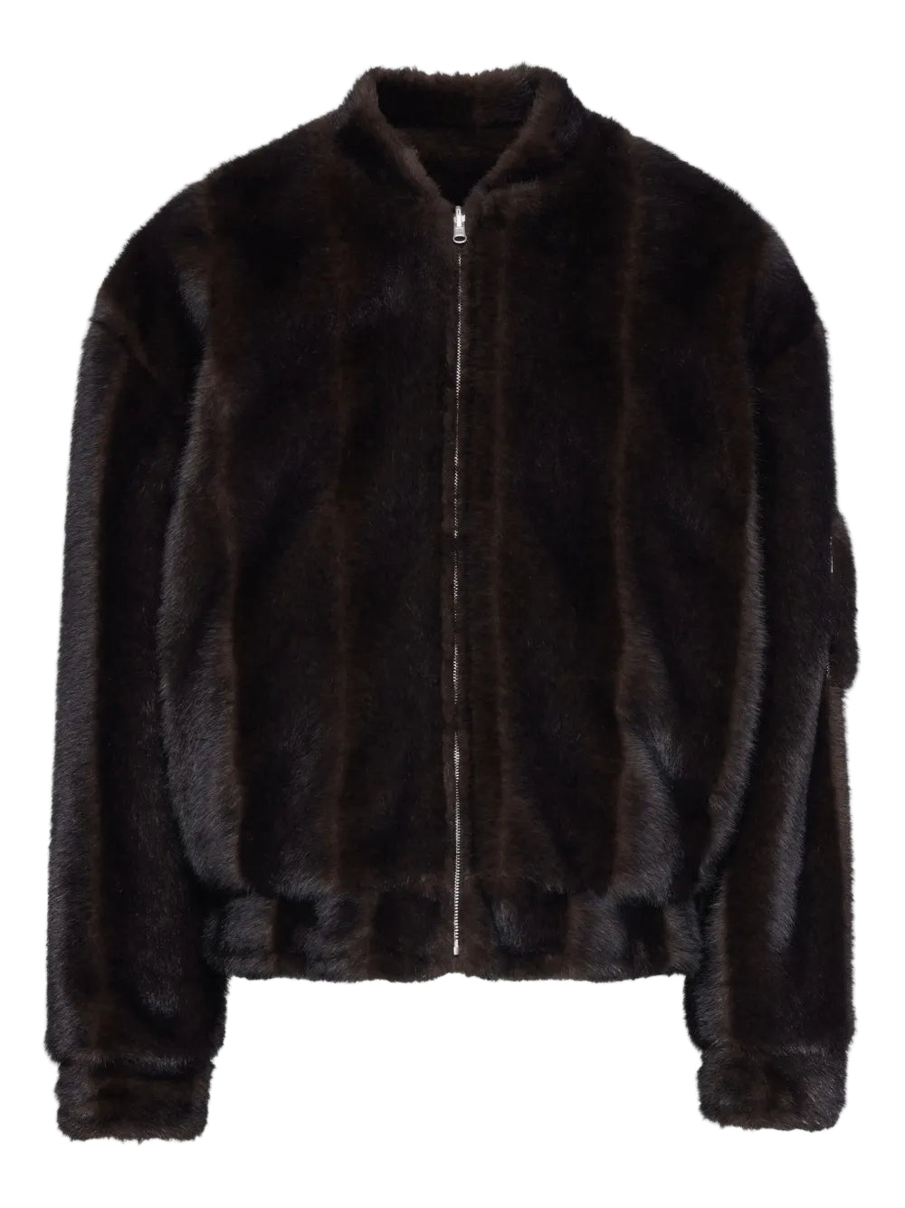 Faux-fur zip-front bomber jacket-MM6-Verso