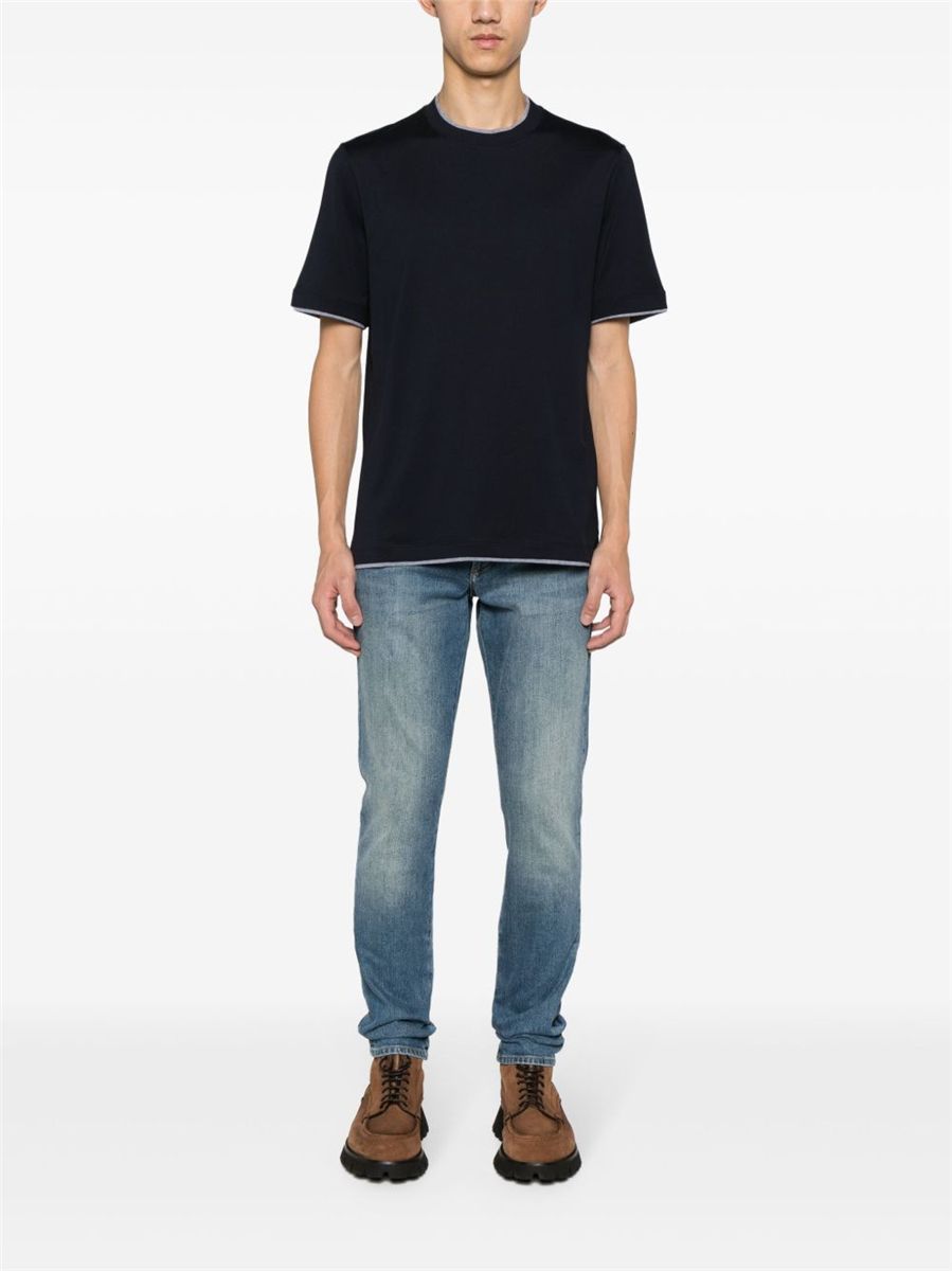 Faux-layered cotton t-shirt-BRUNELLO CUCINELLI-Verso