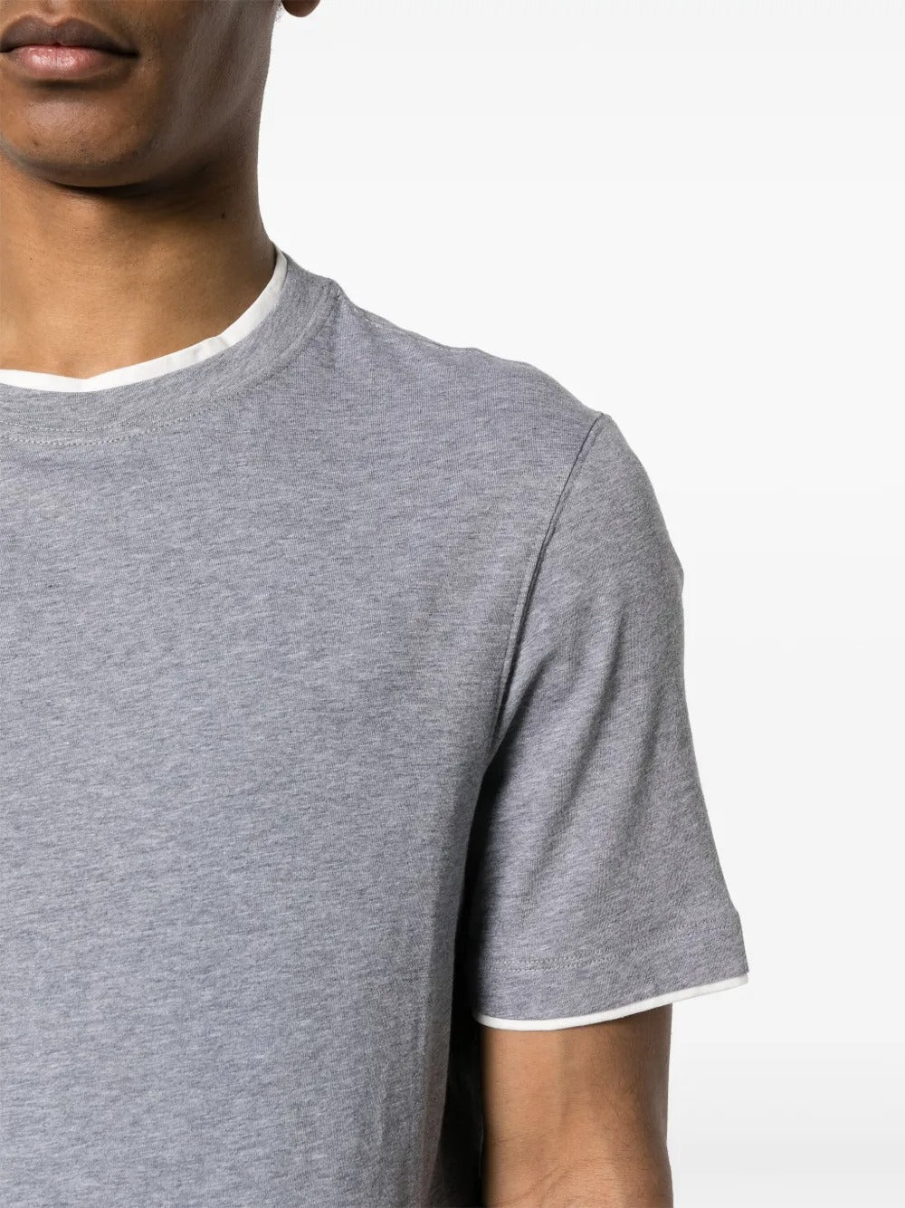 Faux-layered Cotton T-shirt