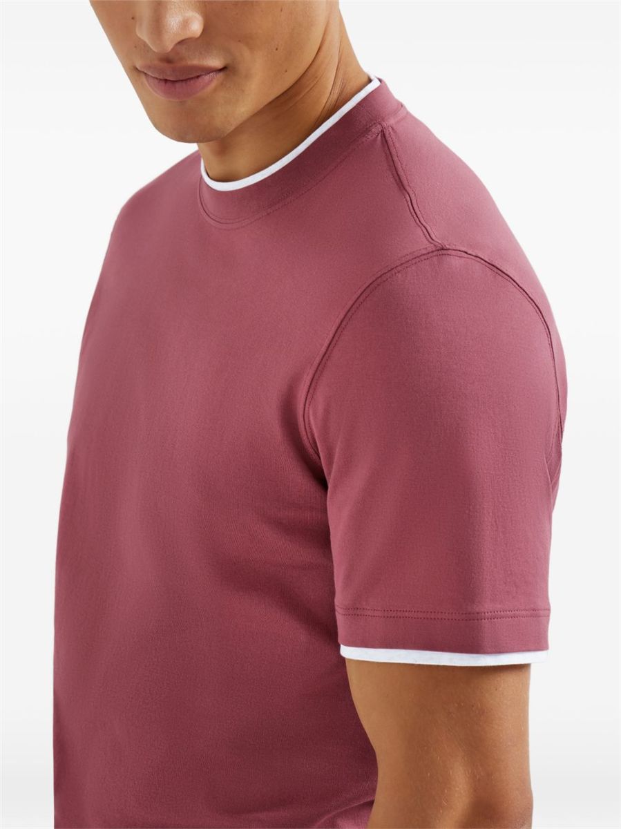 Faux-layered cotton t-shirt-BRUNELLO CUCINELLI-Verso