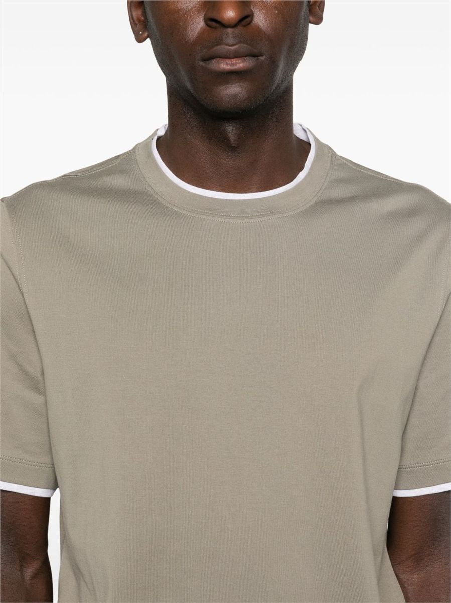Faux-layered cotton t-shirt-BRUNELLO CUCINELLI-Verso