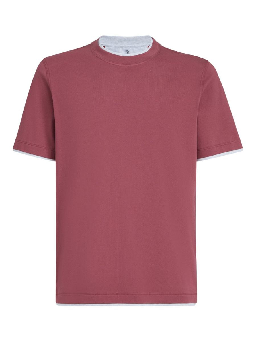 Faux-layered cotton t-shirt-BRUNELLO CUCINELLI-Verso