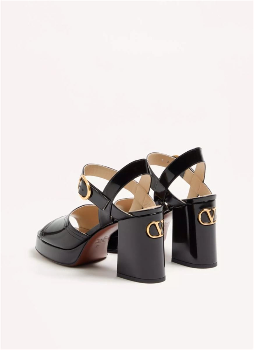 fawcette platform sandal in polished calfskin-VALENTINO-Verso